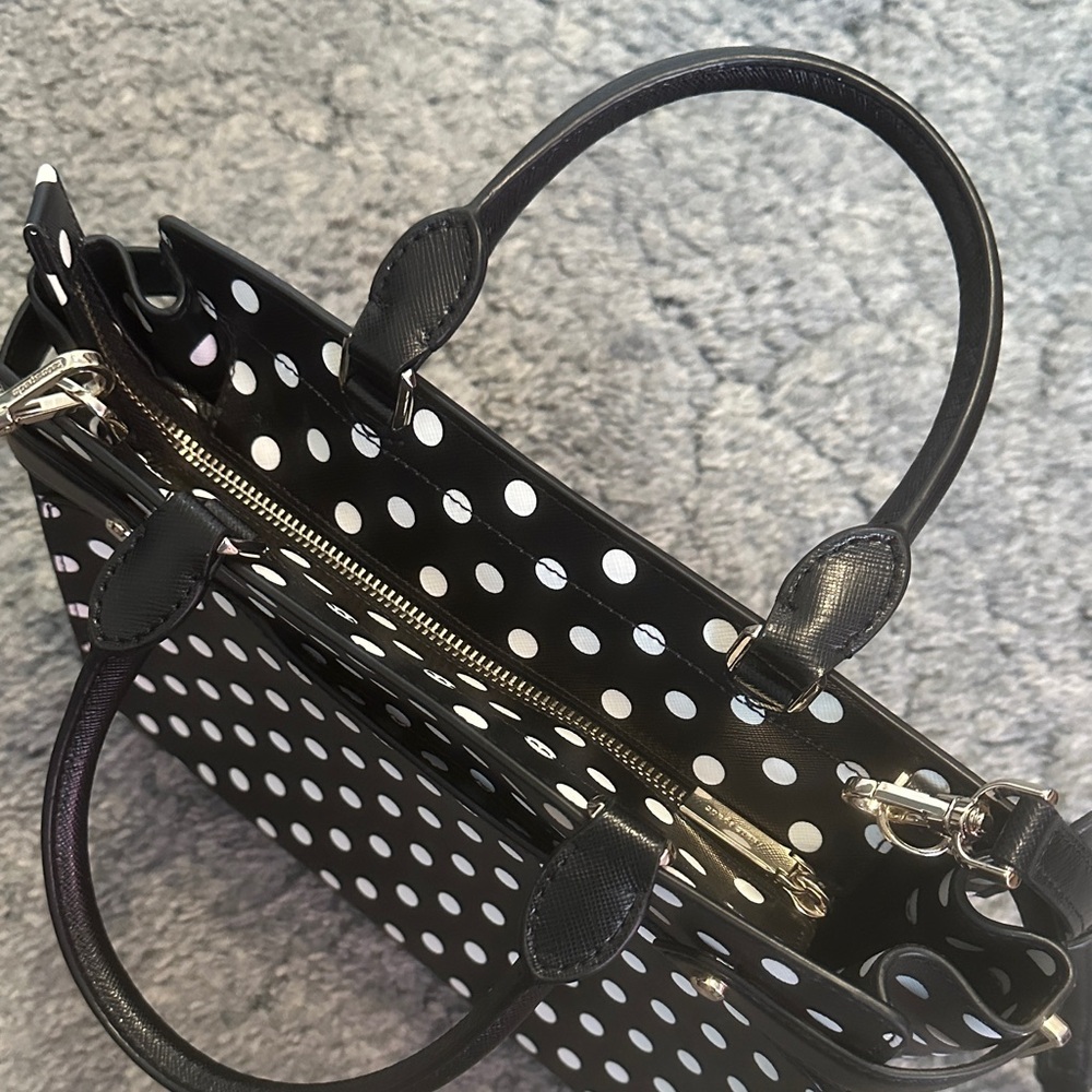 Kate Spade Black and White Polka Dot Satchel - Picture 6 of 11